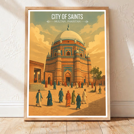 City of Saints - Multan - Spiritual City - Travel Wall Art Print - - Travel Art Poster