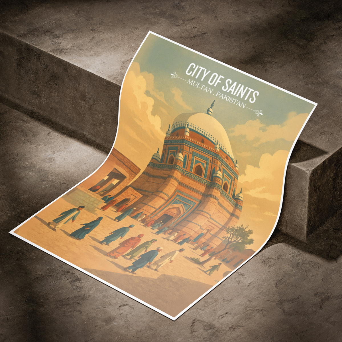 City of Saints - Multan - Spiritual City - Travel Wall Art Print - - Travel Art Poster