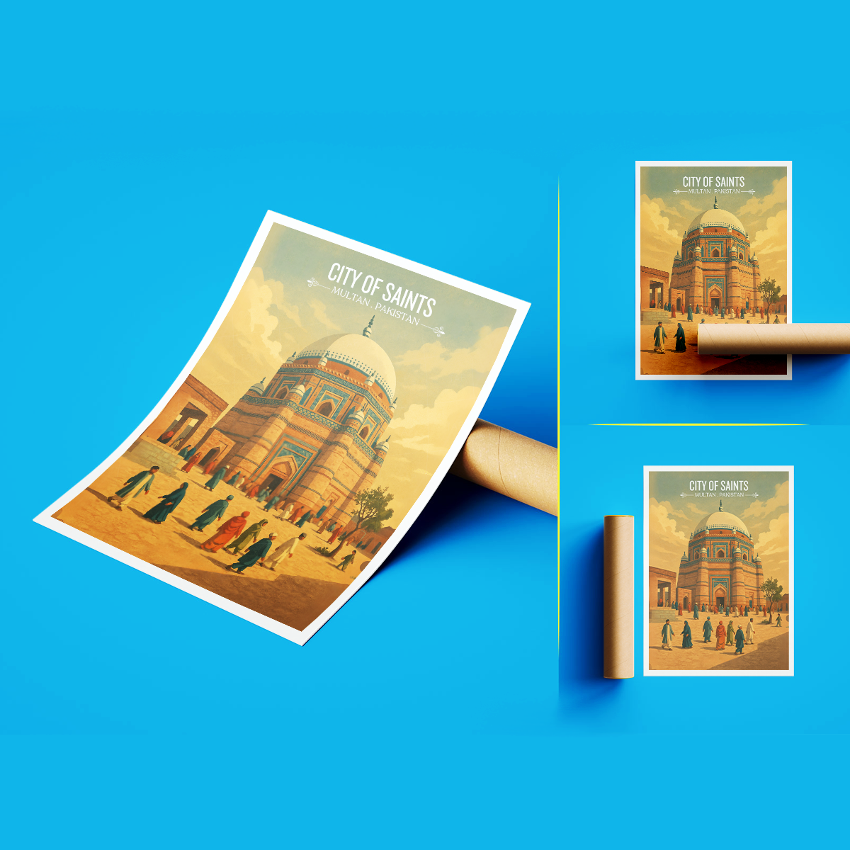 City of Saints - Multan - Spiritual City - Travel Wall Art Print - - Travel Art Poster