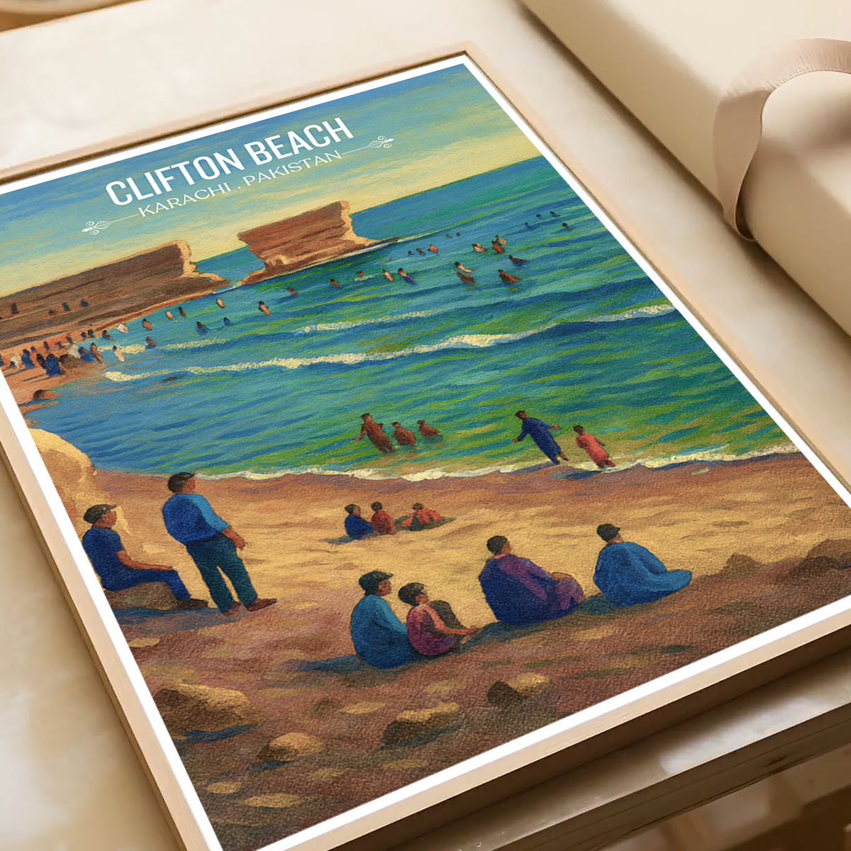 Clifton Beach - Karachi - Arabian Sea - Travel Wall Art Print - - Travel Art Poster