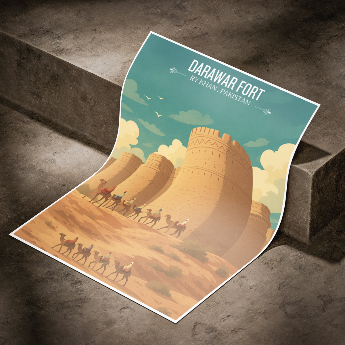 Darawar Fort - Rahim Yar Khan - Punjab - Travel Wall Art Print - - Travel Art Poster