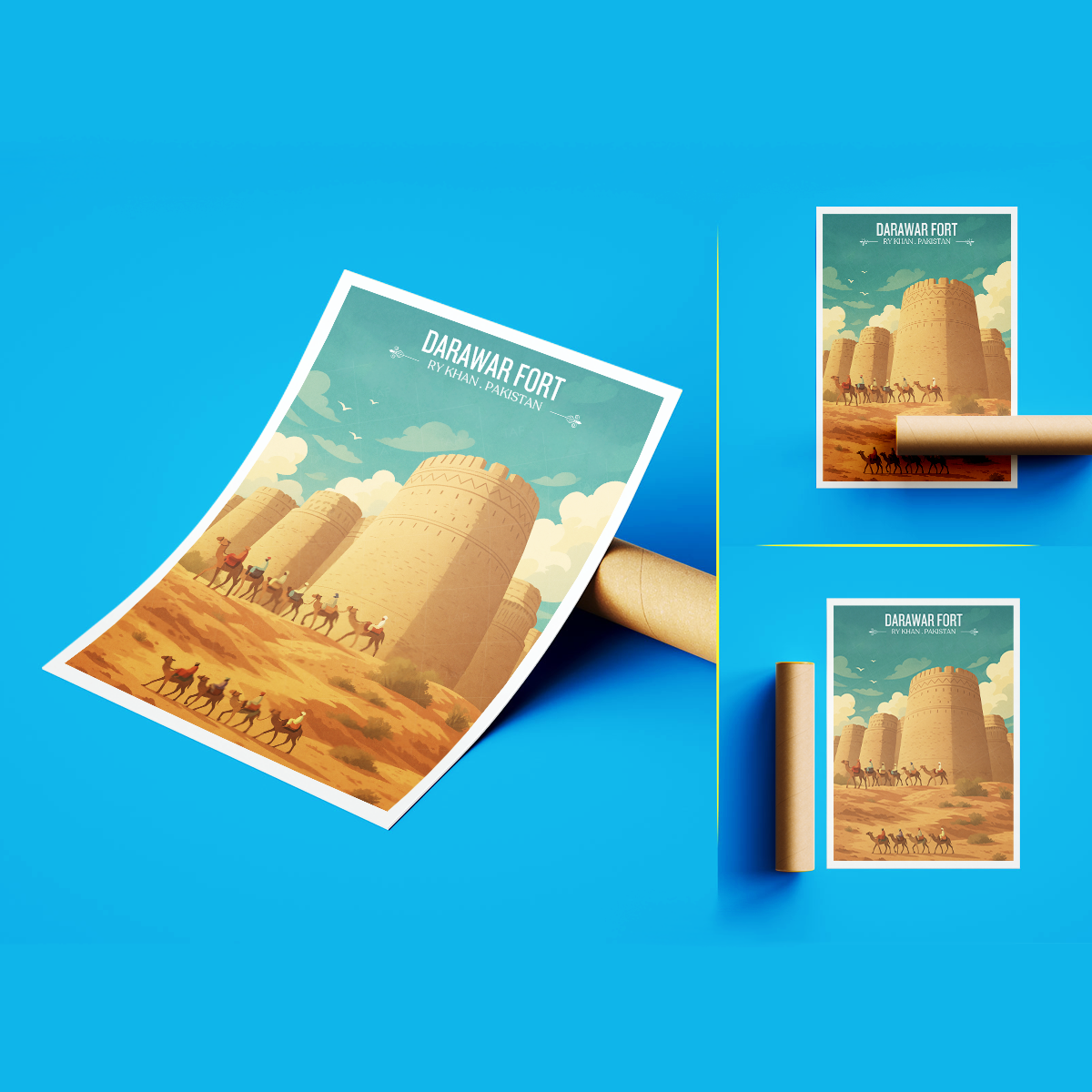 Darawar Fort - Rahim Yar Khan - Punjab - Travel Wall Art Print - - Travel Art Poster