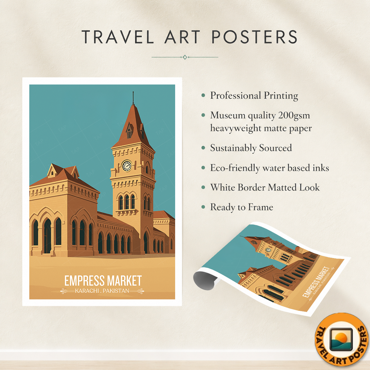 Empress Market - Karachi - Travel Wall Art Print - - Travel Art Poster