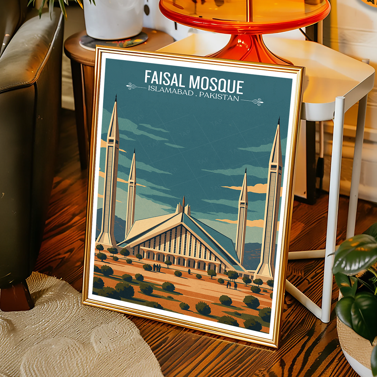 Faisal Mosque - Masjid - Islamabad - Koh-e-Saar - Travel Wall Art Print - - Travel Art Poster