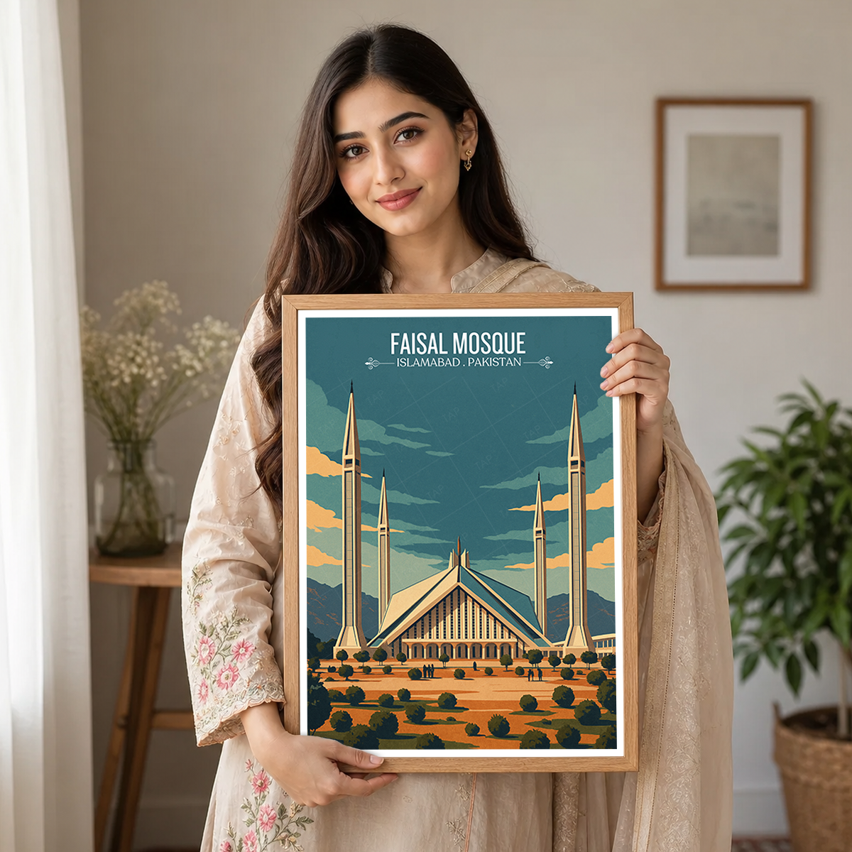Faisal Mosque - Masjid - Islamabad - Koh-e-Saar - Travel Wall Art Print - - Travel Art Poster