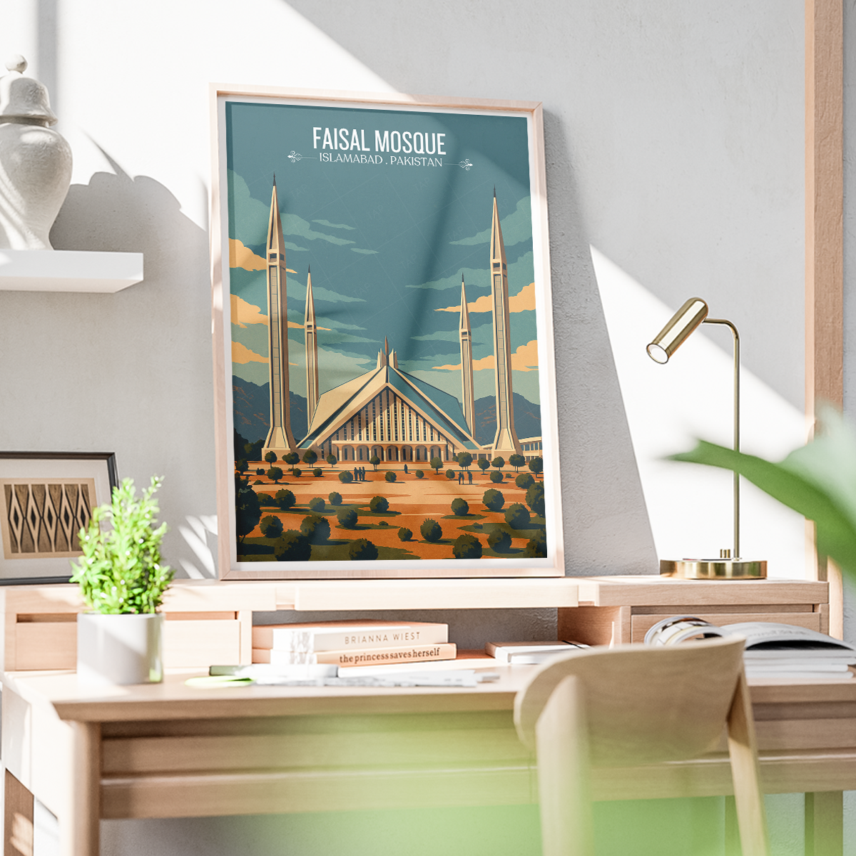 Faisal Mosque - Masjid - Islamabad - Koh-e-Saar - Travel Wall Art Print - - Travel Art Poster