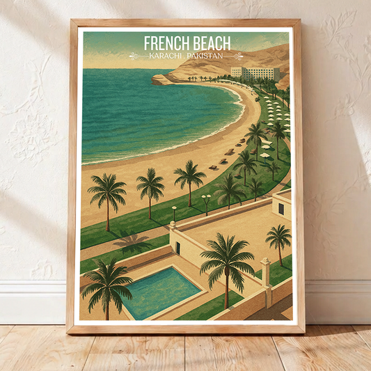 French Beach - Karachi - Arabian Sea - Travel Wall Art Print - - Travel Art Poster
