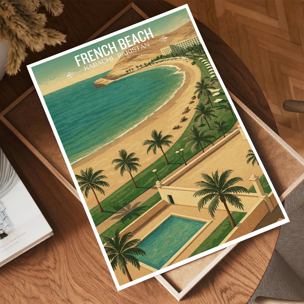 French Beach - Karachi - Arabian Sea - Travel Wall Art Print - - Travel Art Poster