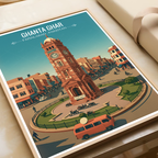 Ghanta Ghar - Tower Clock - Faisalabad - Montgomery - Travel Wall Art Print - - Travel Art Poster
