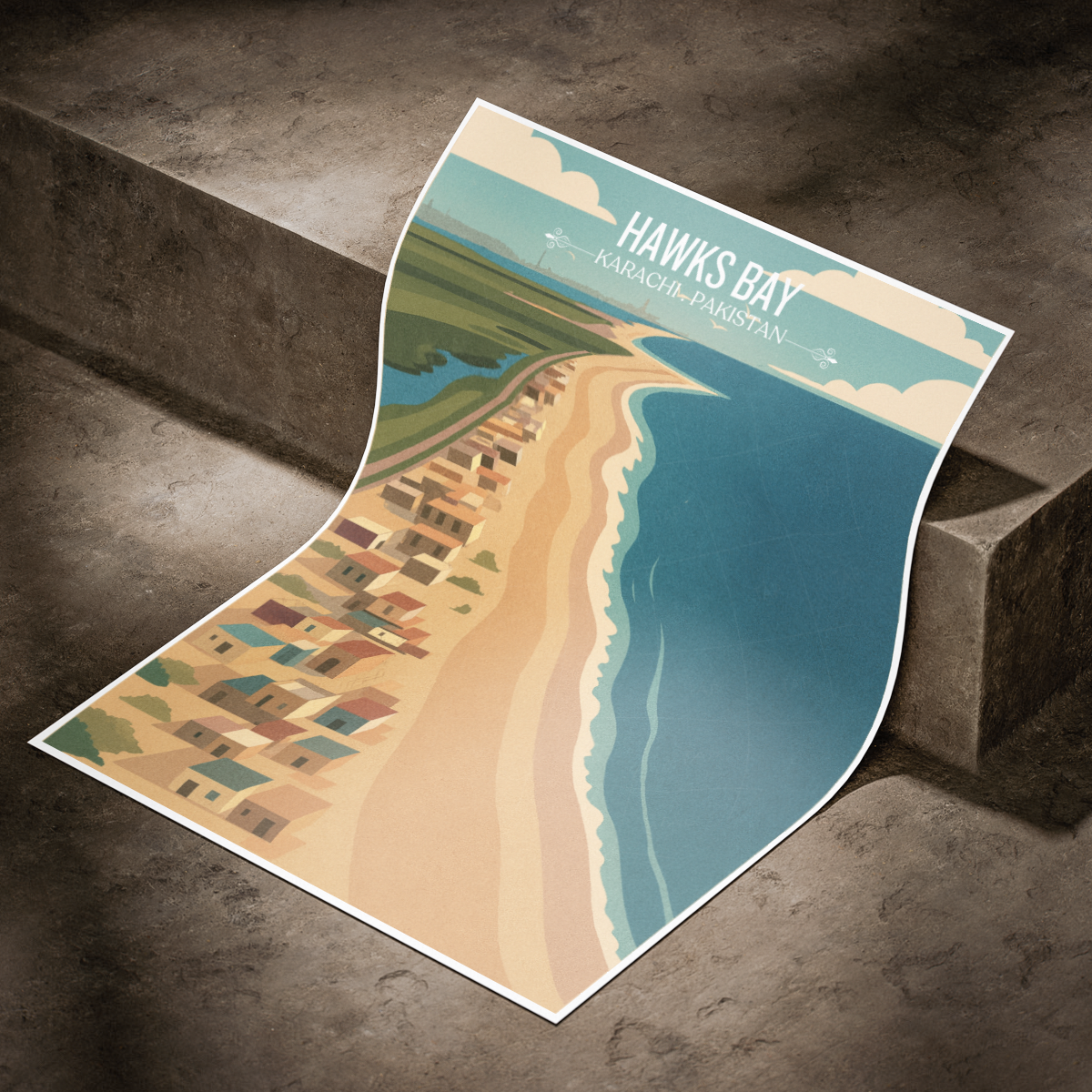 Hawks Bay - Karachi - Sindh - Arabian Sea - Travel Wall Art Print - - Travel Art Poster