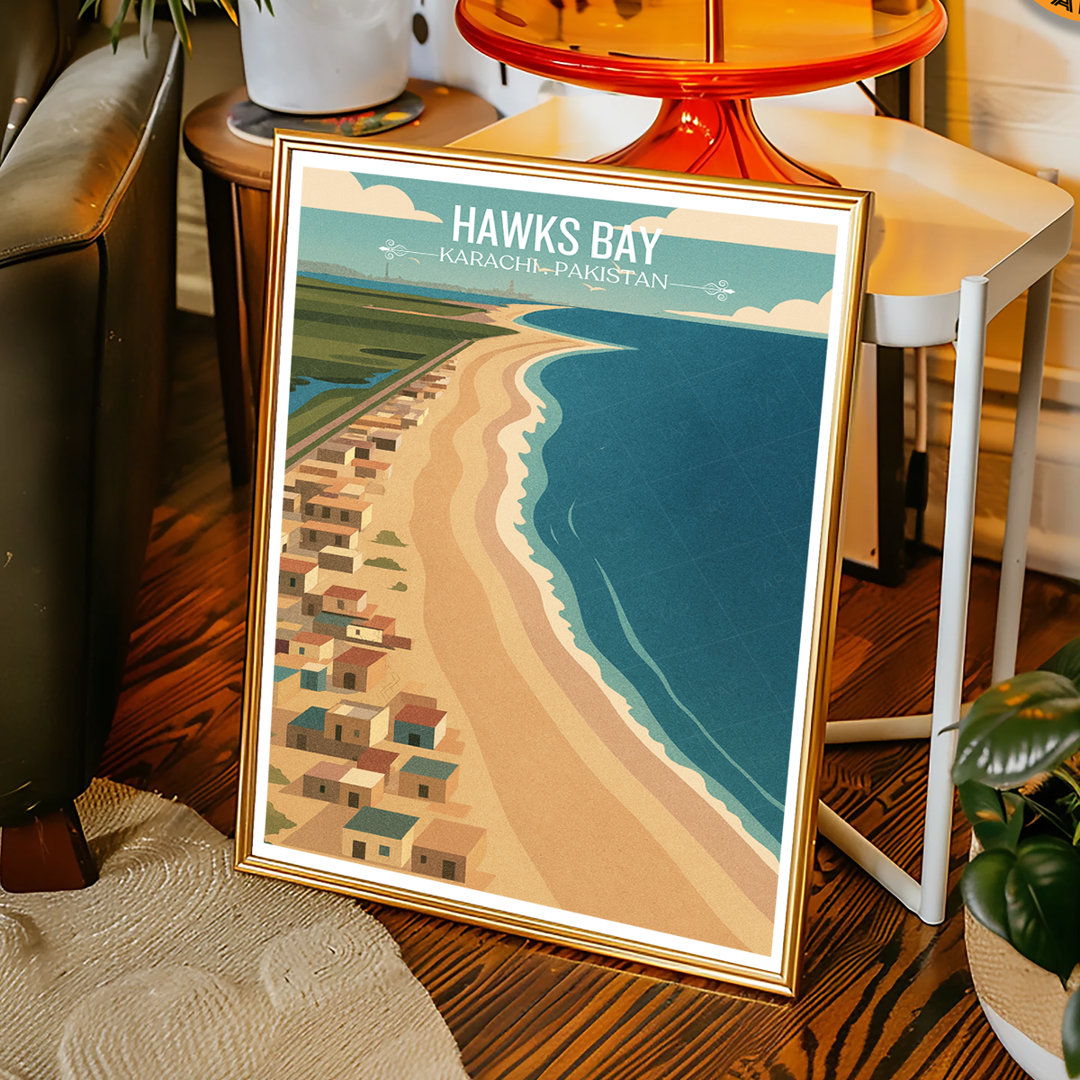 Hawks Bay - Karachi - Sindh - Arabian Sea - Travel Wall Art Print - - Travel Art Poster