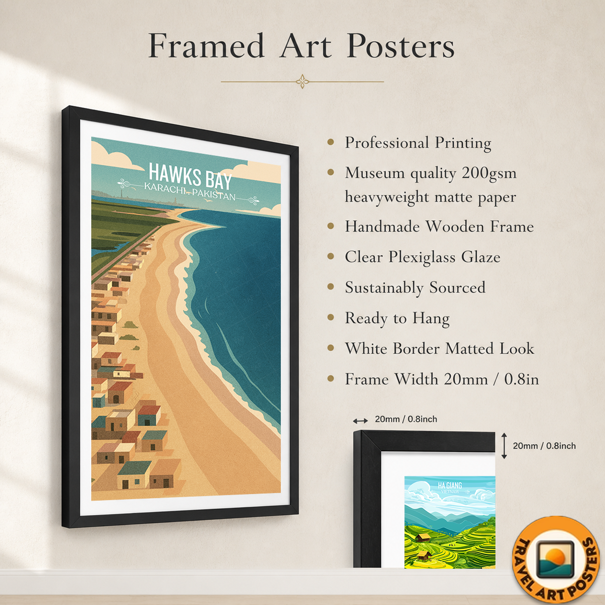 Hawks Bay - Karachi - Sindh - Arabian Sea - Travel Wall Art Print - - Travel Art Poster