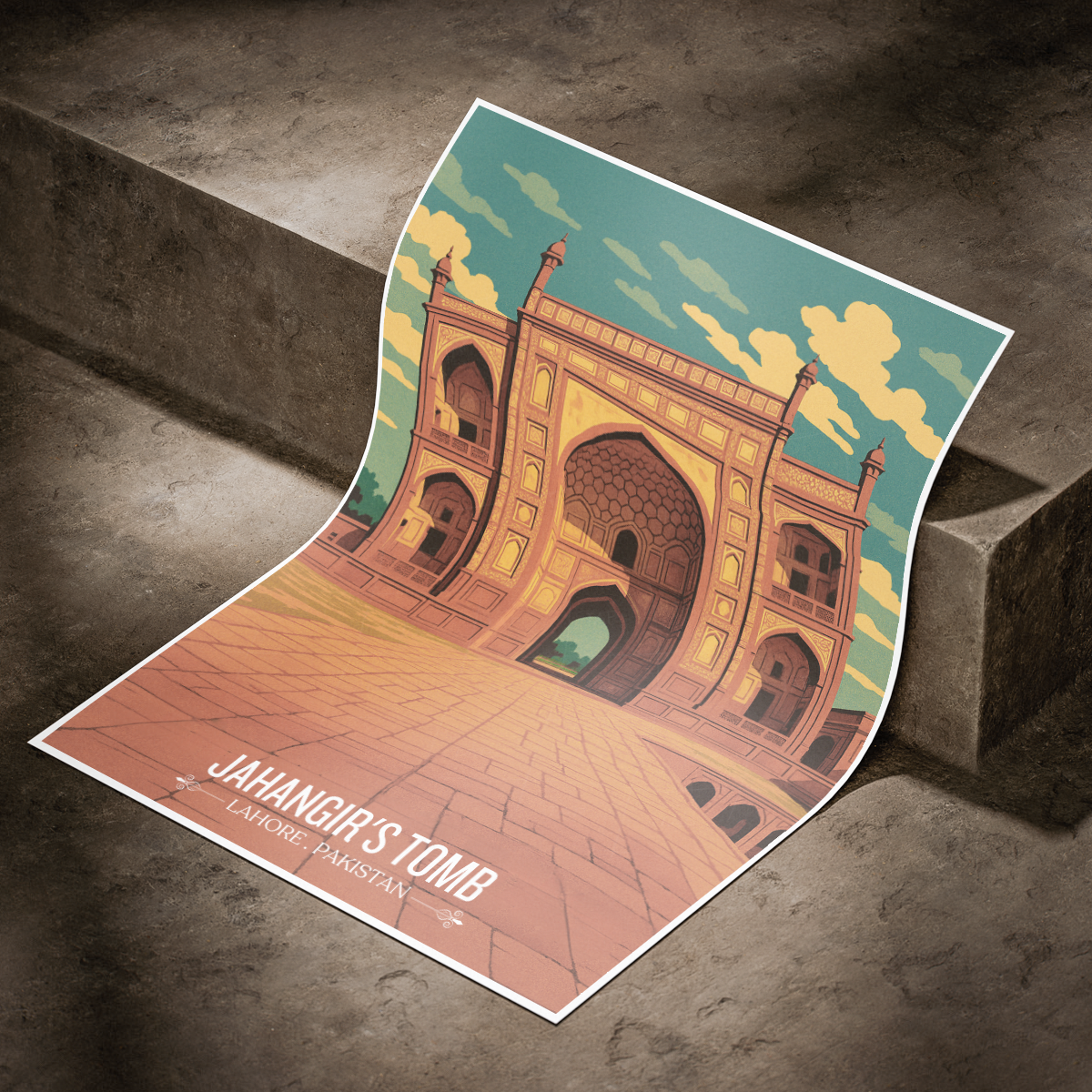 Jahangir Tomb - Lahore - Travel Wall Art Print - - Travel Art Poster