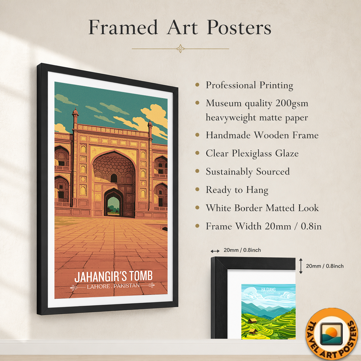 Jahangir Tomb - Lahore - Travel Wall Art Print - - Travel Art Poster