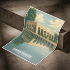 Kamran Baradari - Lahore - Ravi River - Travel Wall Art Print - - Travel Art Poster