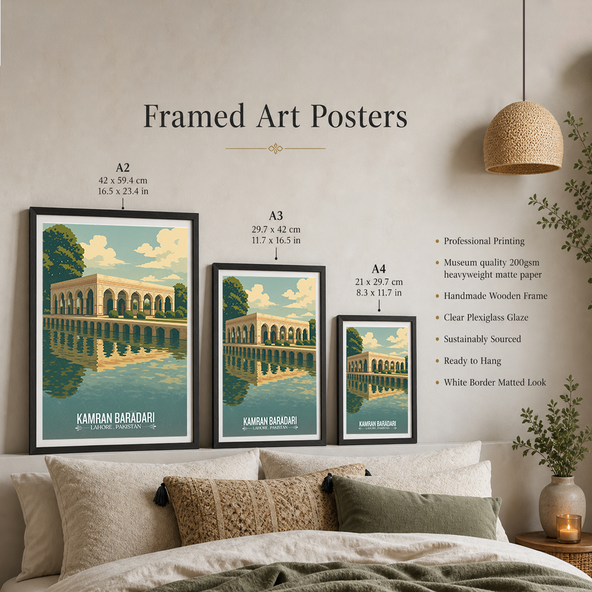 Kamran Baradari - Lahore - Ravi River - Travel Wall Art Print - - Travel Art Poster