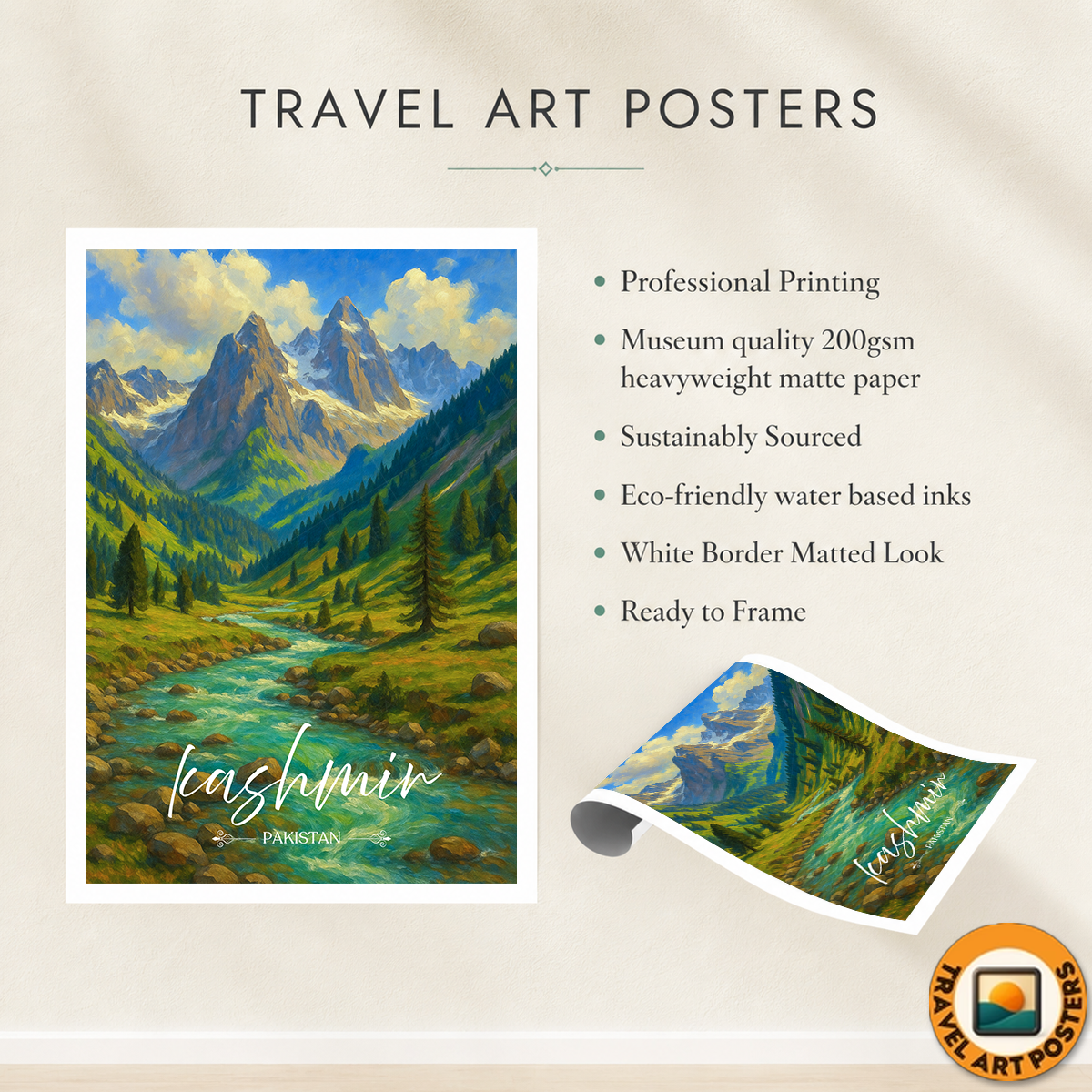 Kashmir - Pakistan - Northern Area - Travel Wall Art Print - - Travel Art Poster