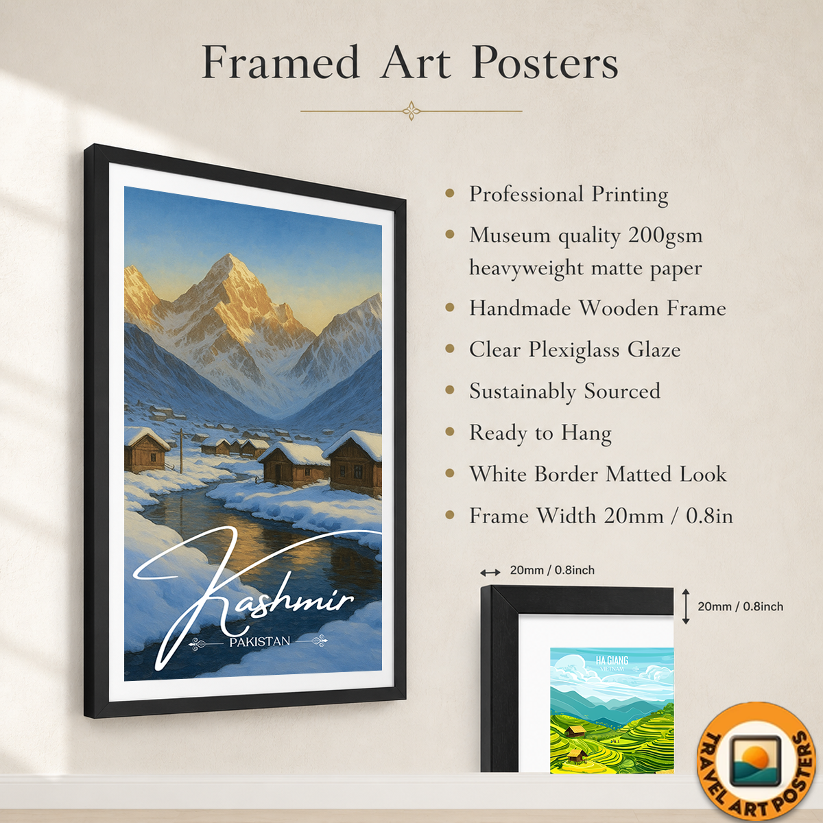 Kashmir - Pakistan - Heaven on Earth - Travel Wall Art Print - - Travel Art Poster