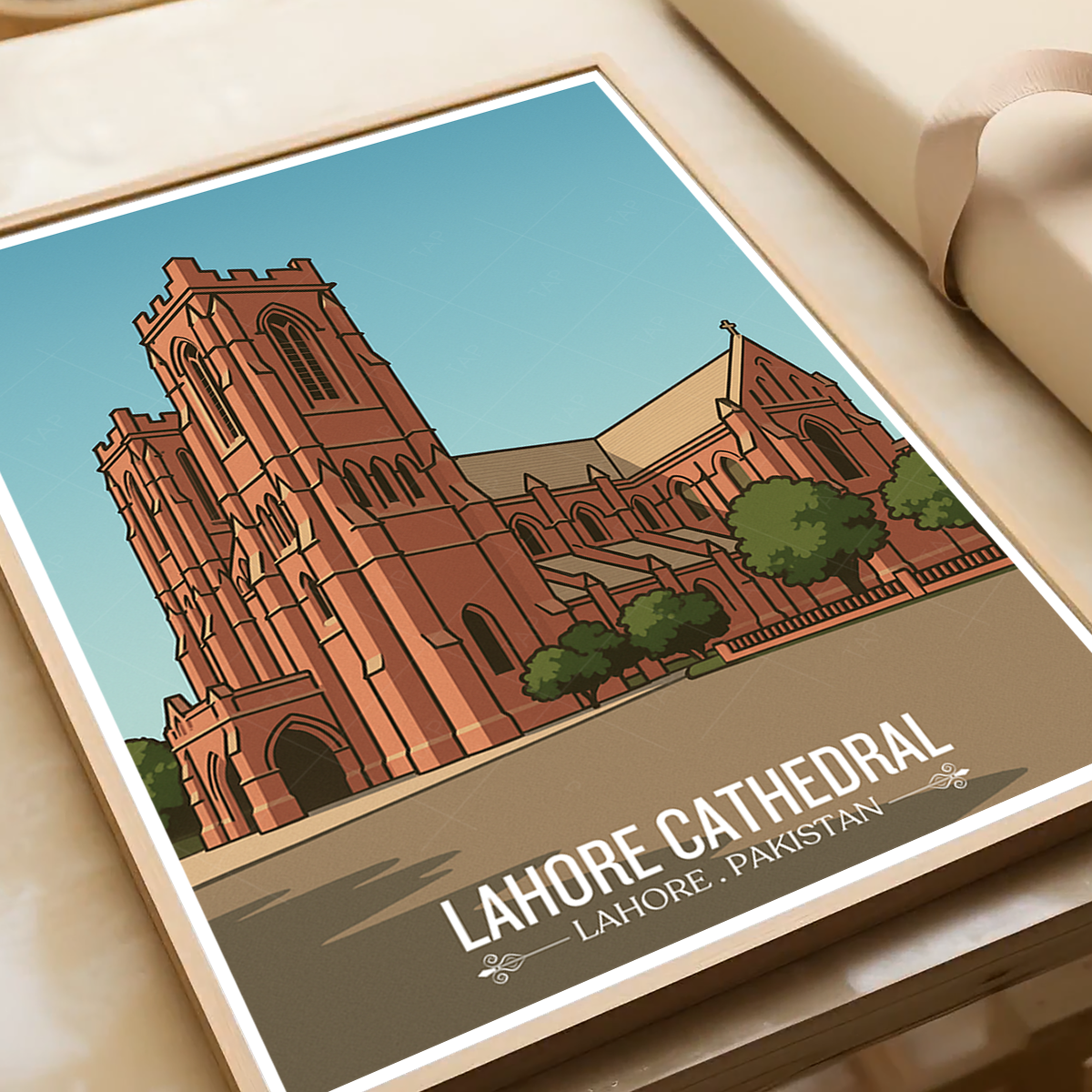 Sacred Heart Cathedral - Historical Church - Lahore - Travel Wall Art Print - - Travel Art Poster