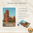 Sacred Heart Cathedral - Historical Church - Lahore - Travel Wall Art Print - - Travel Art Poster