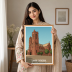 Sacred Heart Cathedral - Historical Church - Lahore - Travel Wall Art Print - - Travel Art Poster