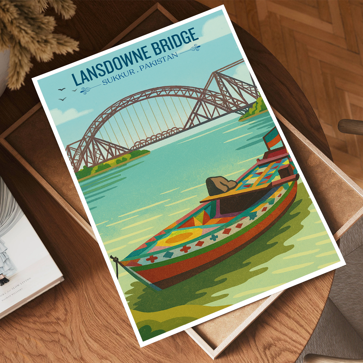 Landsowne Bridge - Indus River - Sindh - Travel Wall Art Print - - Travel Art Poster
