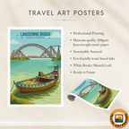 Landsowne Bridge - Indus River - Sindh - Travel Wall Art Print - - Travel Art Poster