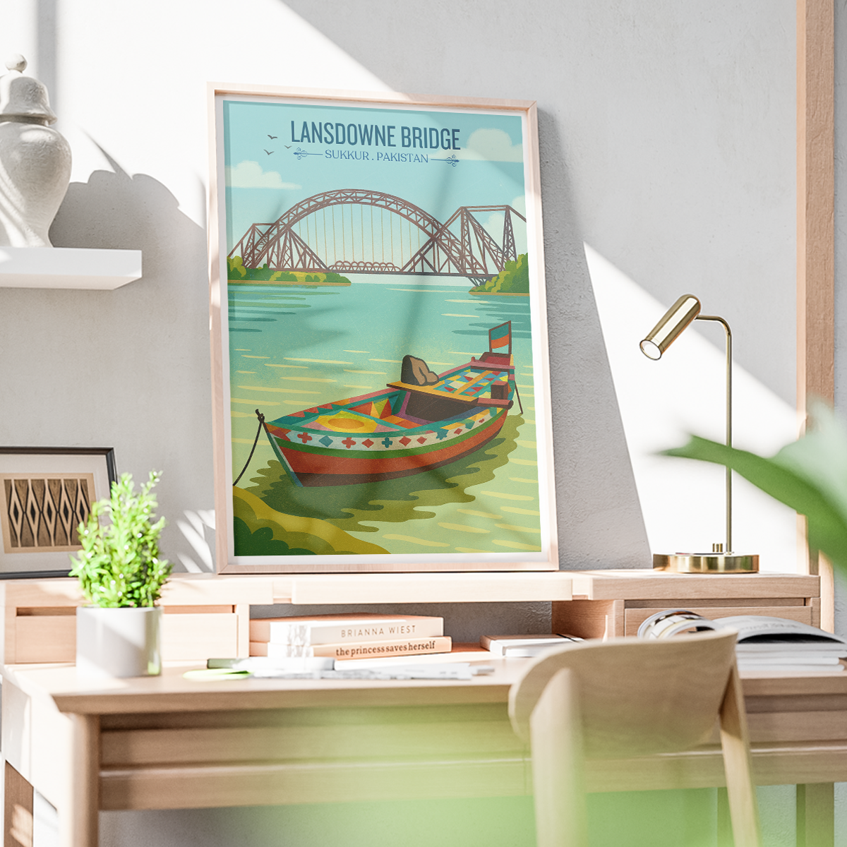 Landsowne Bridge - Indus River - Sindh - Travel Wall Art Print - - Travel Art Poster