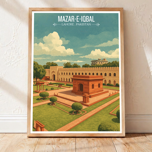 Mazar-e-Iqbal - Poet of East Tomb - Lahore - Travel Wall Art Print - - Travel Art Poster