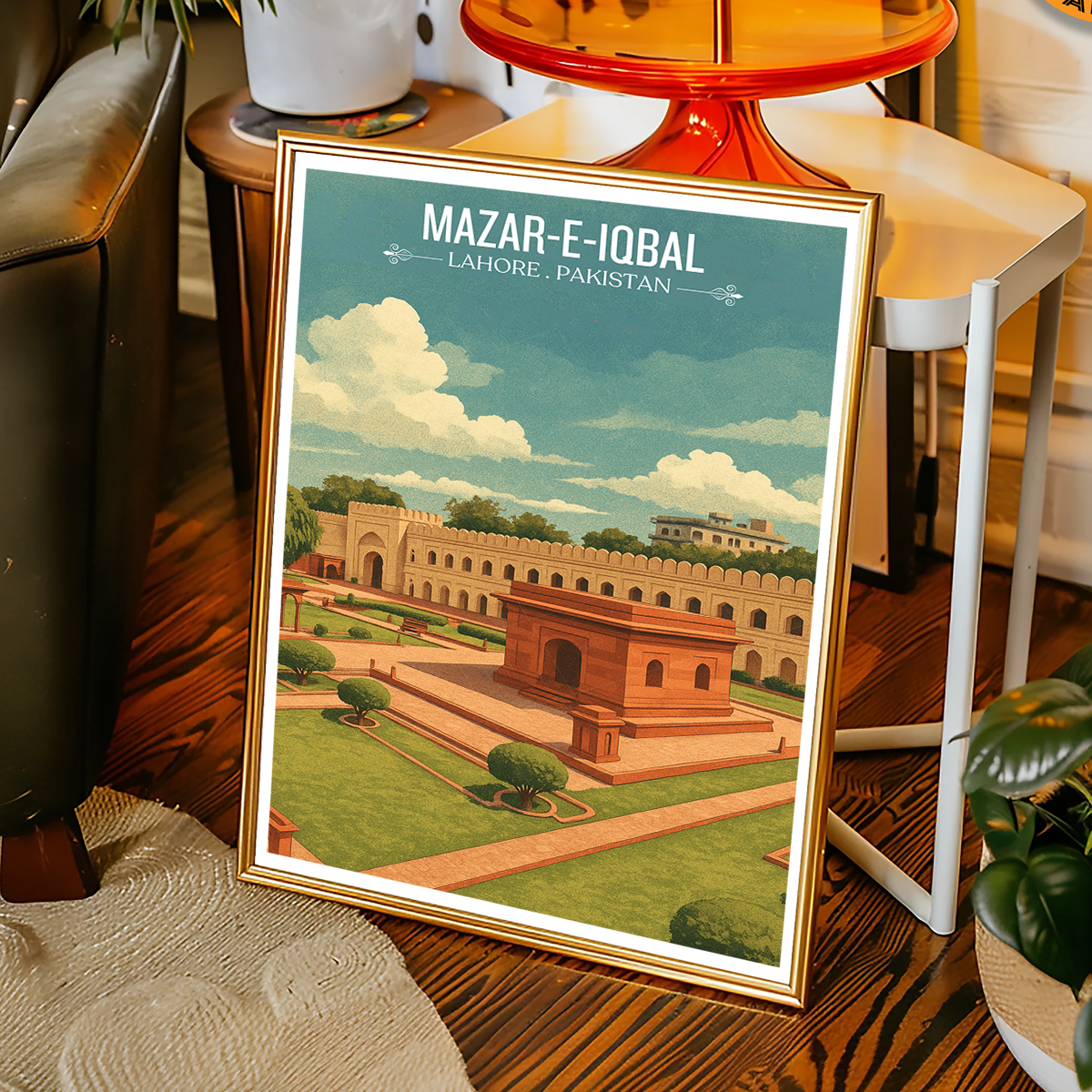 Mazar-e-Iqbal - Poet of East Tomb - Lahore - Travel Wall Art Print - - Travel Art Poster