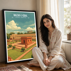 Mazar-e-Iqbal - Poet of East Tomb - Lahore - Travel Wall Art Print - - Travel Art Poster