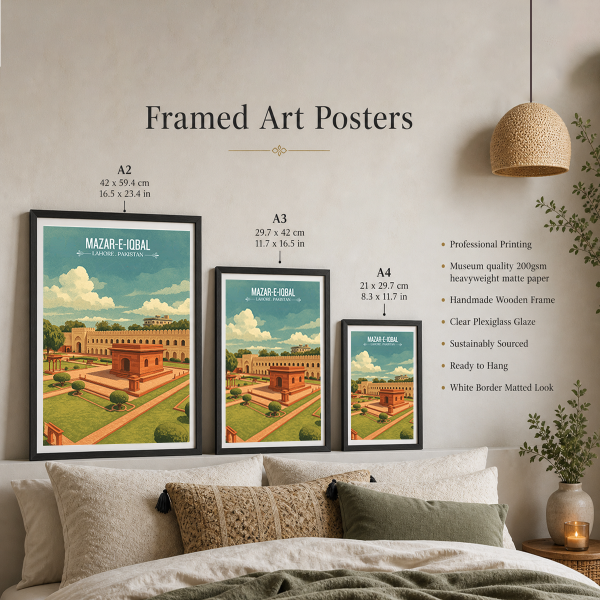Mazar-e-Iqbal - Poet of East Tomb - Lahore - Travel Wall Art Print - - Travel Art Poster