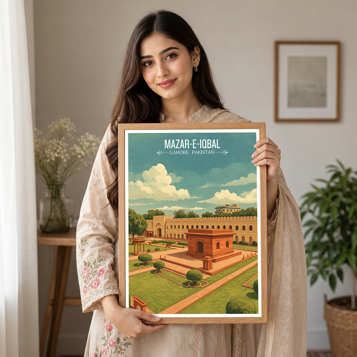 Mazar-e-Iqbal - Poet of East Tomb - Lahore - Travel Wall Art Print - - Travel Art Poster
