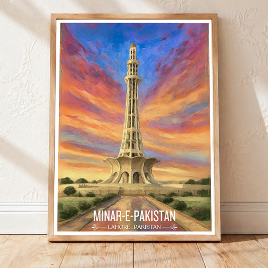 Minar-e-Pakistan - Yadgar - Lahore - Travel Wall Art Print - - Travel Art Poster