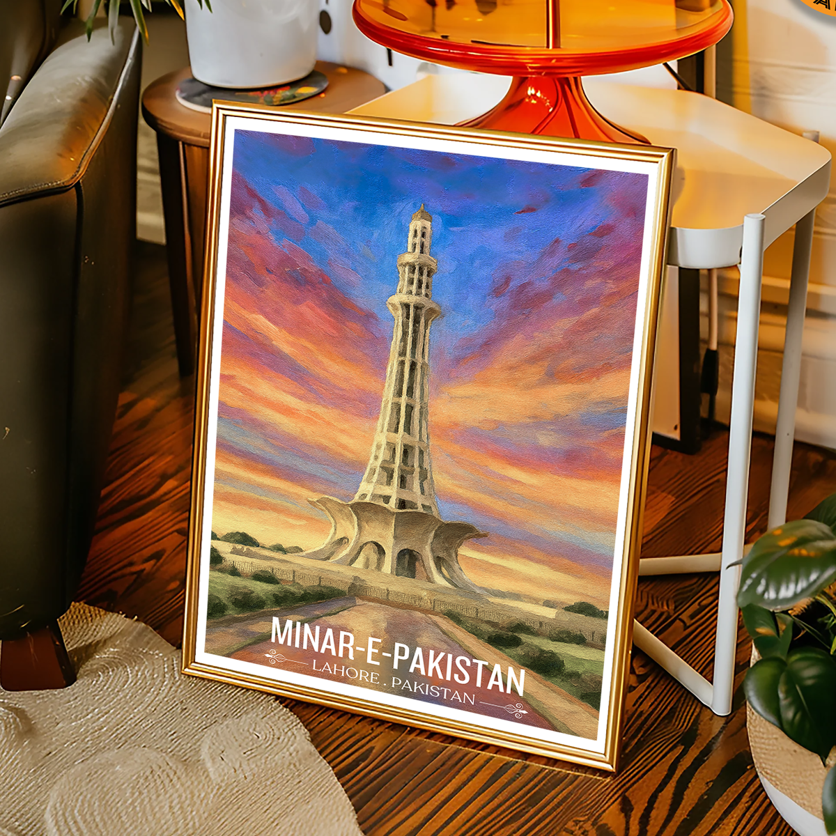 Minar-e-Pakistan - Yadgar - Lahore - Travel Wall Art Print - - Travel Art Poster