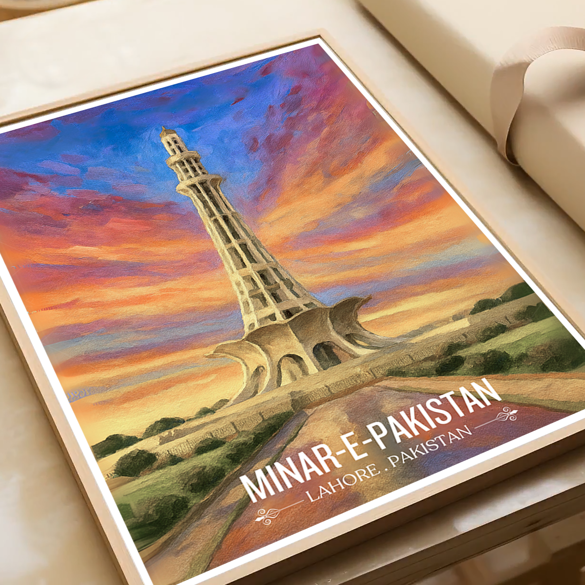 Minar-e-Pakistan - Yadgar - Lahore - Travel Wall Art Print - - Travel Art Poster