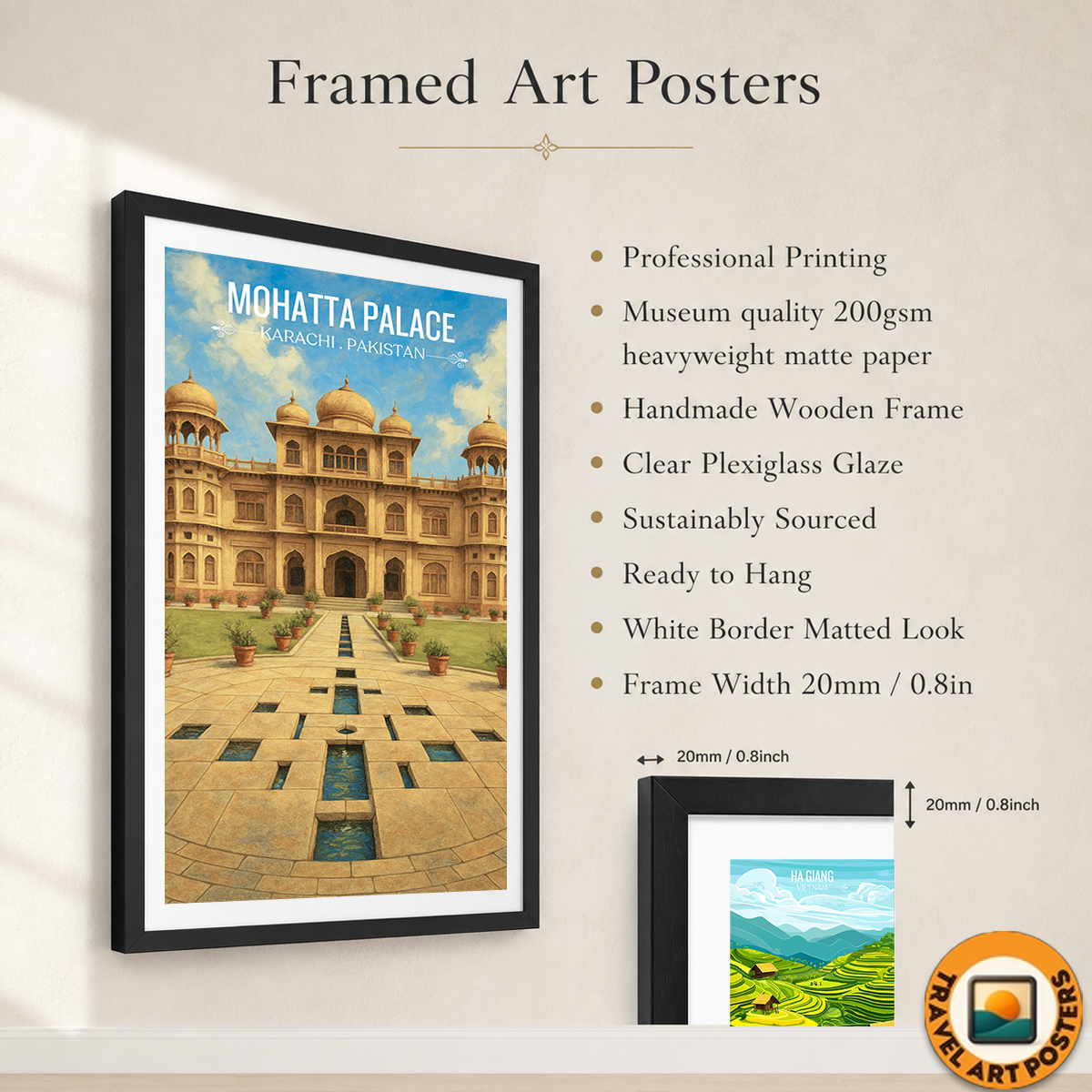 Shiv Rattan Mohatta Palace - Karachi - Rajasthan Mughal Era - Travel Wall Art Print - - Travel Art Poster