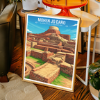 Mohen Jo Daro - Larkana - Ancient Village - Travel Wall Art Print - - Travel Art Poster