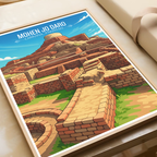 Mohen Jo Daro - Larkana - Ancient Village - Travel Wall Art Print - - Travel Art Poster