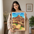 Mohen Jo Daro - Larkana - Ancient Village - Travel Wall Art Print - - Travel Art Poster