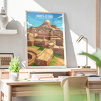 Mohen Jo Daro - Larkana - Ancient Village - Travel Wall Art Print - - Travel Art Poster