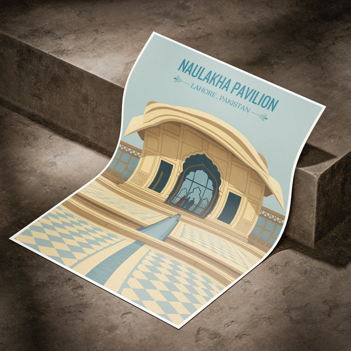 Naulakha Pavilion - Shahi Fort - Lahore - Mughal Art - Travel Wall Art Print - - Travel Art Poster
