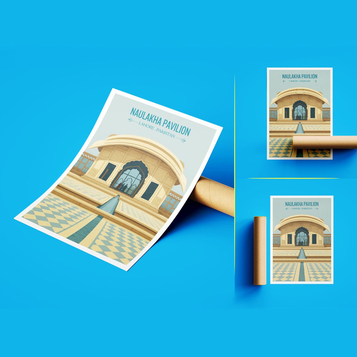 Naulakha Pavilion - Shahi Fort - Lahore - Mughal Art - Travel Wall Art Print - - Travel Art Poster