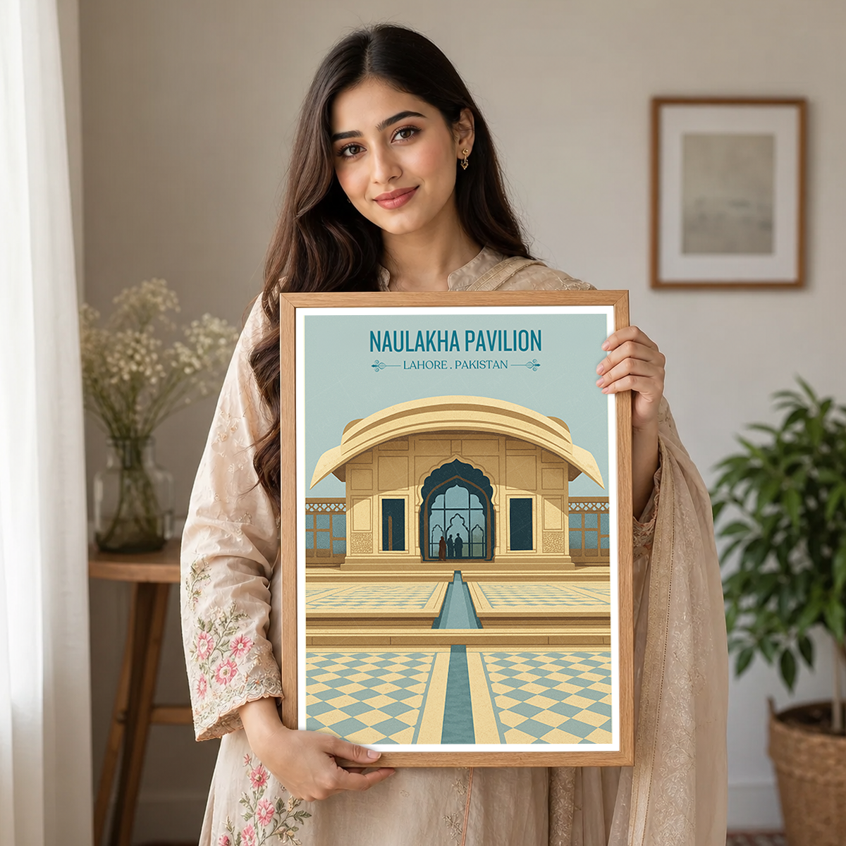 Naulakha Pavilion - Shahi Fort - Lahore - Mughal Art - Travel Wall Art Print - - Travel Art Poster