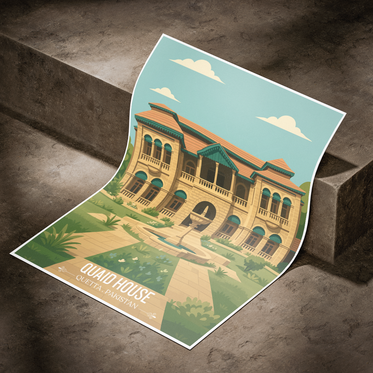 Qauid House - Karachi - Jinnah Birth Place - Travel Wall Art Print - - Travel Art Poster