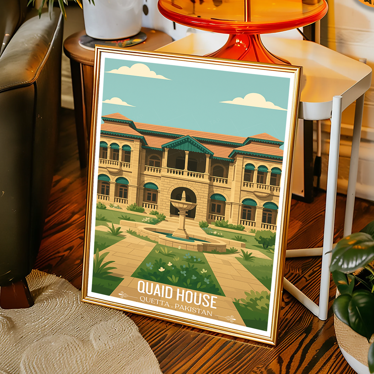 Qauid House - Karachi - Jinnah Birth Place - Travel Wall Art Print - - Travel Art Poster