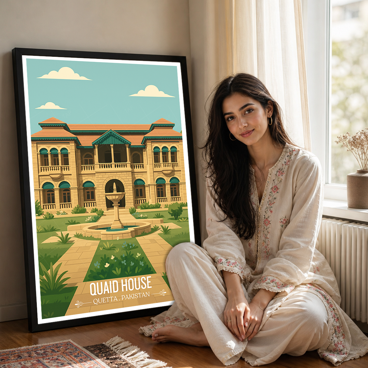 Qauid House - Karachi - Jinnah Birth Place - Travel Wall Art Print - - Travel Art Poster