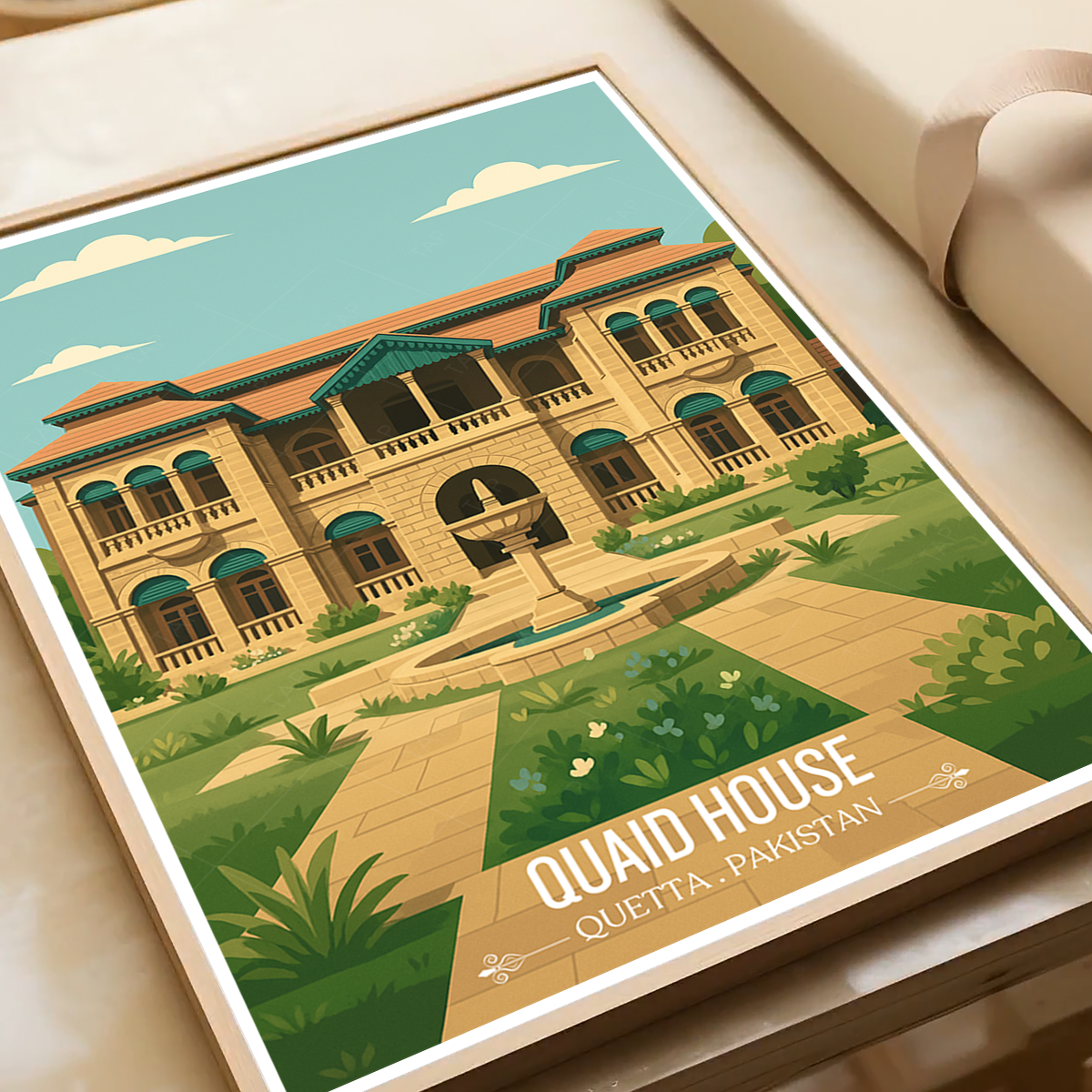 Qauid House - Karachi - Jinnah Birth Place - Travel Wall Art Print - - Travel Art Poster