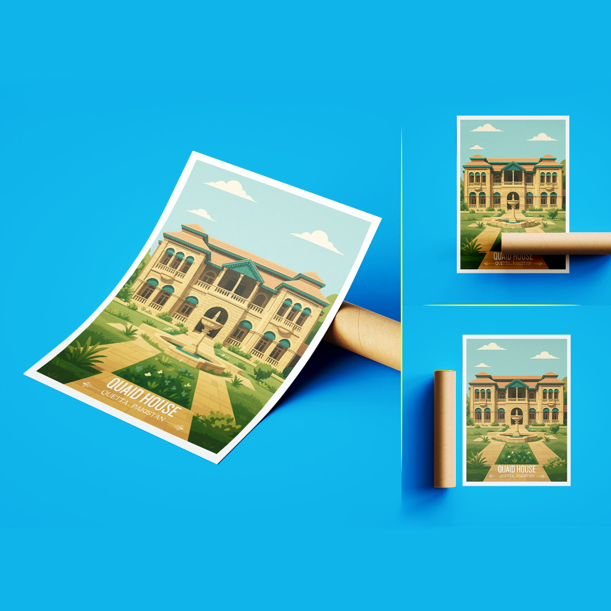 Qauid House - Karachi - Jinnah Birth Place - Travel Wall Art Print - - Travel Art Poster