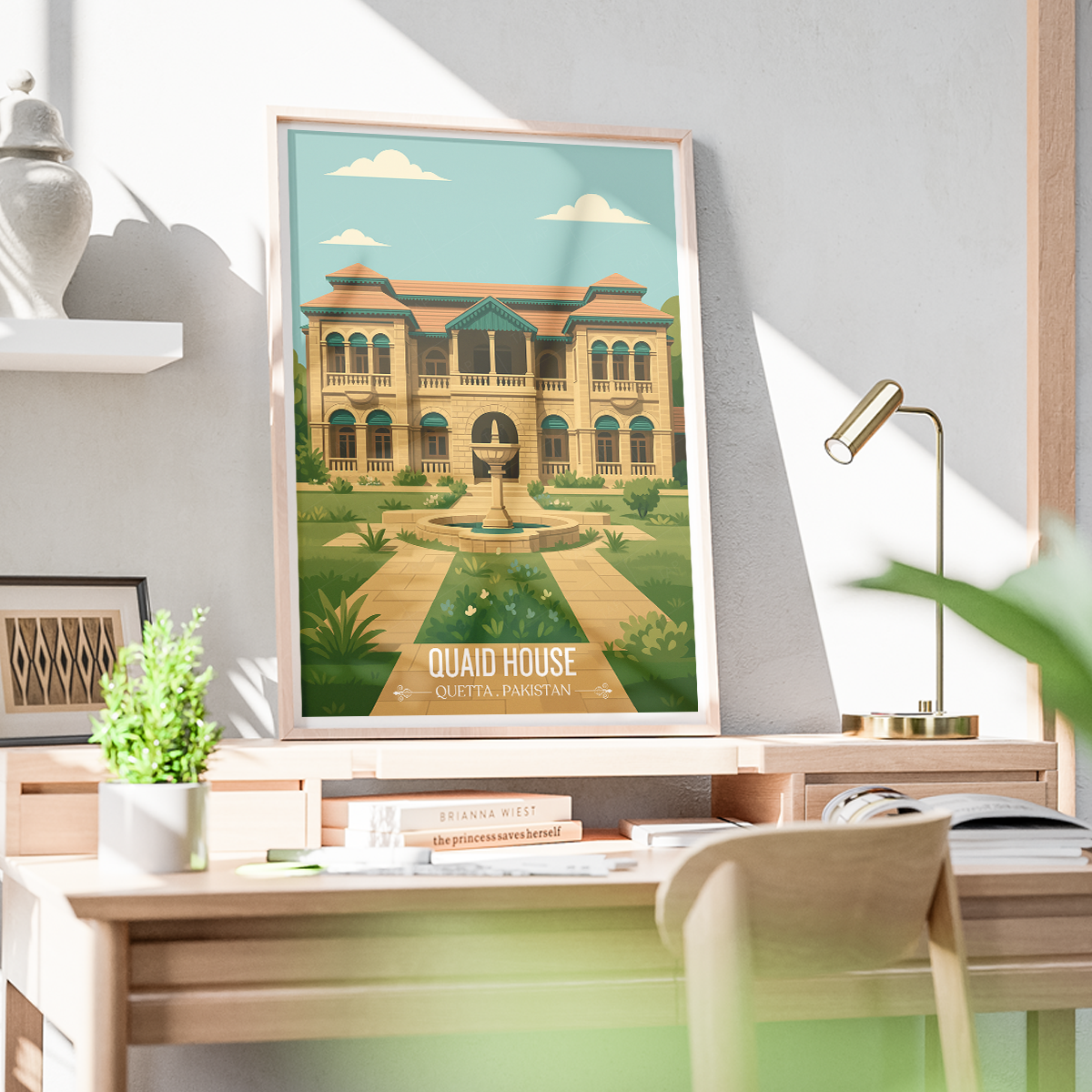 Qauid House - Karachi - Jinnah Birth Place - Travel Wall Art Print - - Travel Art Poster